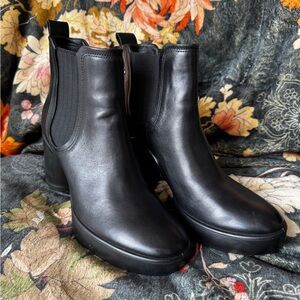 Black Leather Ankle Boots